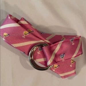 J. CREW 💯% Silk Martini CocktaIl Motif Belt